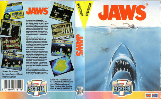 Jaws box art for ZX Spectrum